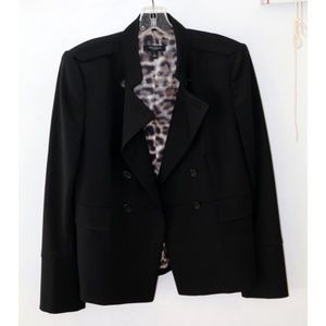 Black Jacket with a Great Leopard Print Lining